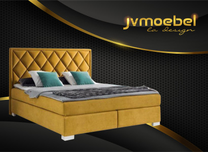 Bett Textil Schlafzimmer Design Möbel Modern Luxus Betten 180x200 gelbe samt neu